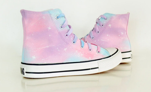 jessabella-hime:Harajuku gradient galaxy canvas shoes from...
