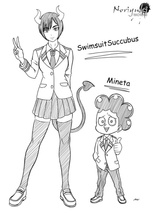 noriyukiworks - SwimsuitSuccubus x Mineta (My Hero...
