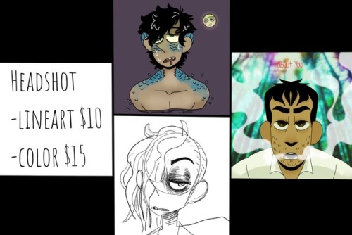 seacowdraws - I’m taking commissions! - D - DHeadshot - -lineart...