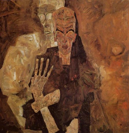 expressionism-art - The Self Seers (Death and Man), 1911, Egon...