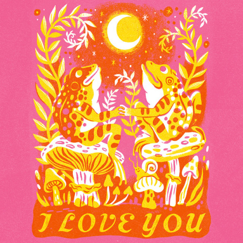kaleymckean - Two moonstruck lovers. From a screen-printed card...