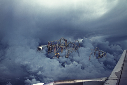 northmagneticpole:Abandoned roller coaster in the clouds,...