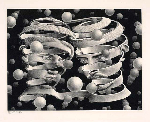 dappledwithshadow:Bond of UnionMaurits Cornelis Escher - 1956...