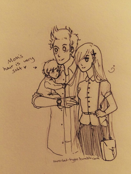 inverted-typo - I had to jump on the denfemnor anko family au so...