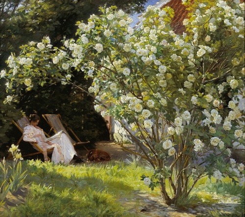 artofrestraint:Peder Severin Krøyer, Marie in a deckchair,...