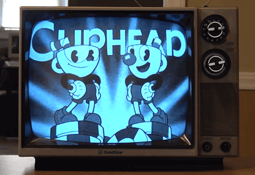 bodega-pap1 - vaporwave-gif - Cuphead on an old Black and White...