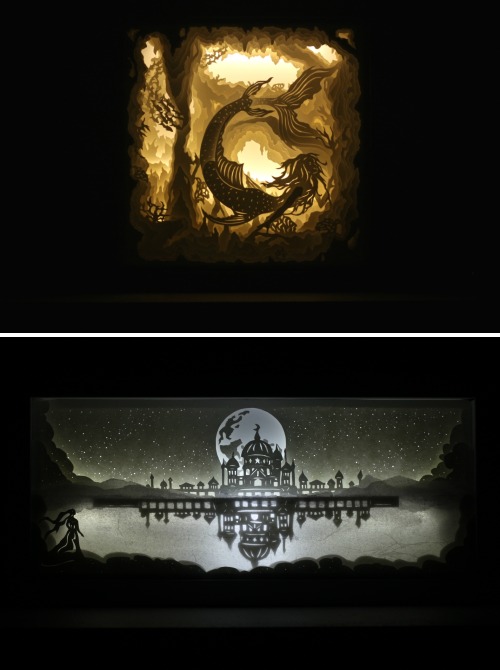 221aubrina - sosuperawesome - Papercut Lightboxes by Badger...