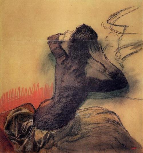 artist-degas - Seated Woman Adjusting Her Hair, Edgar...