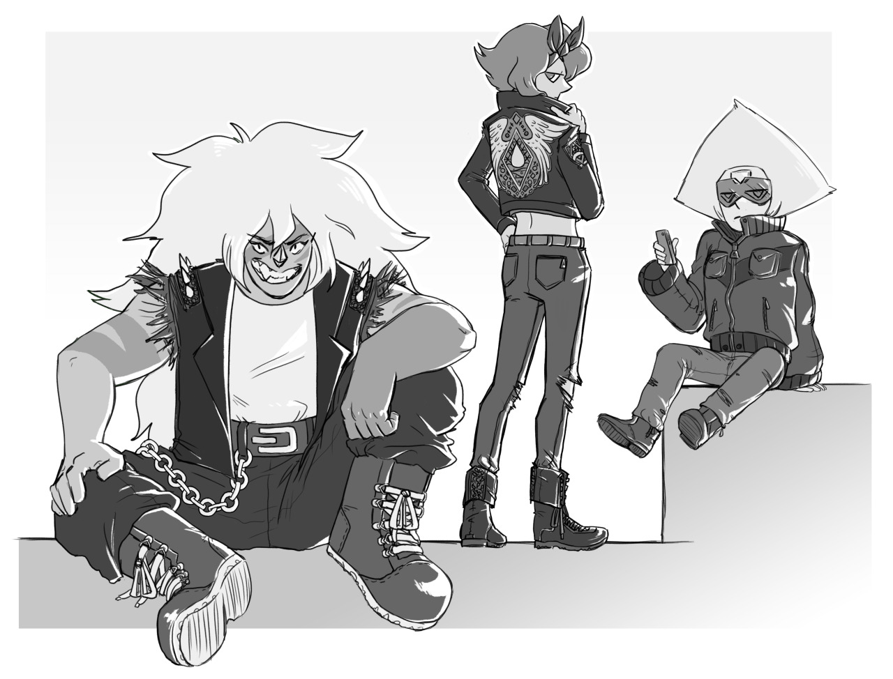 Biker AU for steven universe its basically the same only more leather
