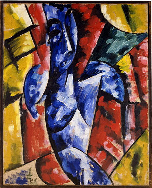 Raoul Hausmann (1886-1971), Nu Bleu, 1916, huile sur toile,...