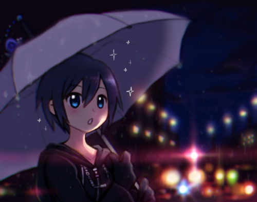 shima88 - Xion doodle, the first time fun in the rain for her - )