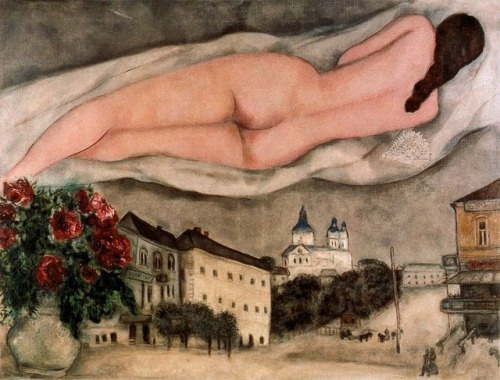 surrealism-love - Nude over Vitebsk, 1933, Marc ChagallSize - ...