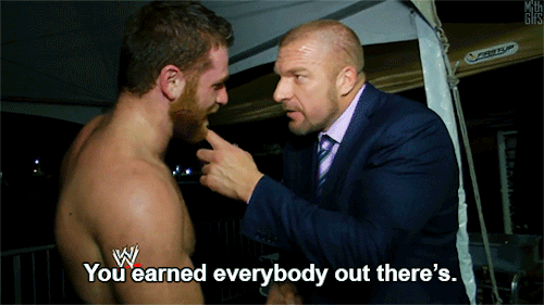 mith-gifs-wrestling - Triple H talks to Sami Zayn after his...