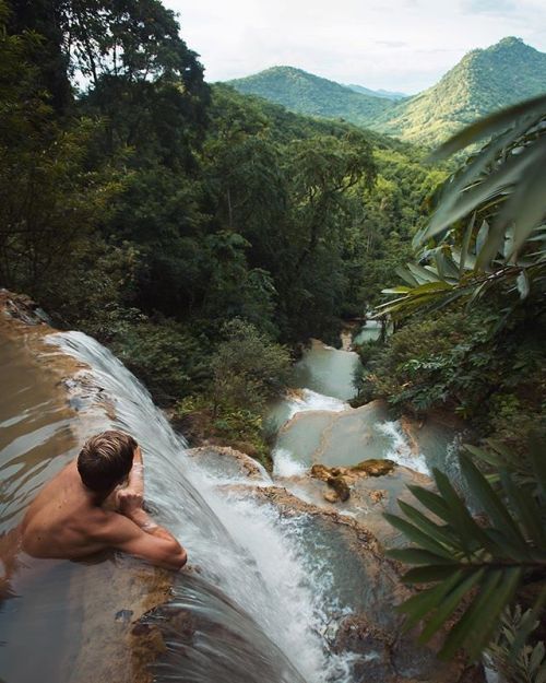 tentree - Relaxing in the natural pools of a waterfall in Laos 