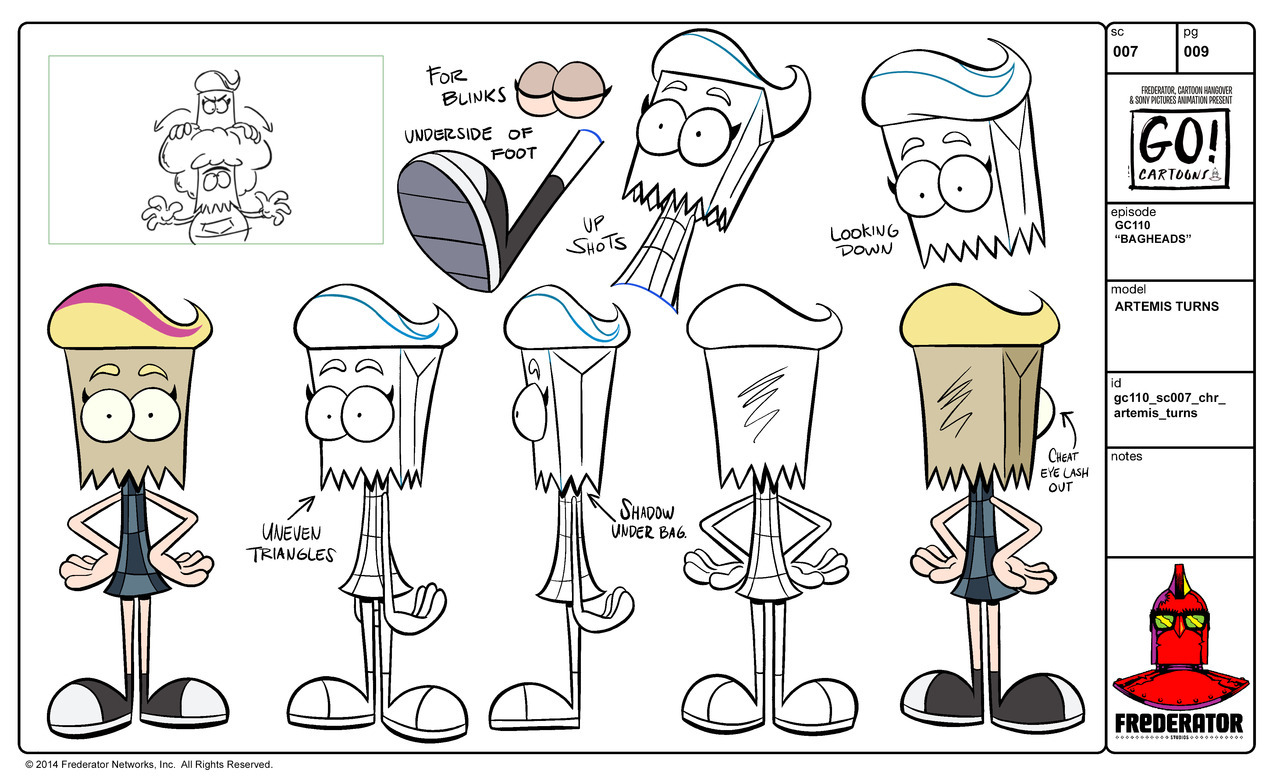 Artemis and Elbow model sheets from “Get Trashed,” starring the Bagheads. You can watch…
