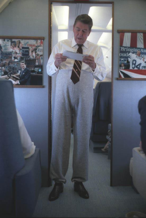 voxerver - historicaltimes - Ronald Reagan wearing sweatpants...