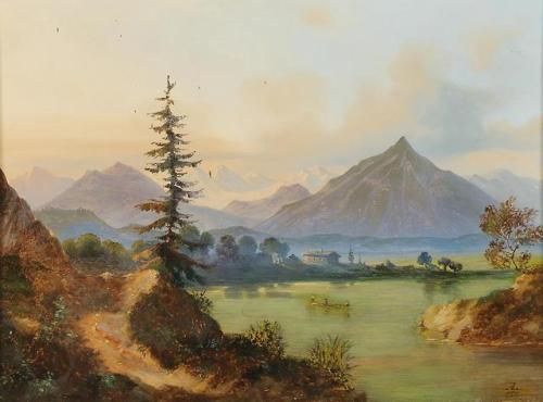lionofchaeronea - Lake in a Mountain Landscape, Adolf Heinrich...
