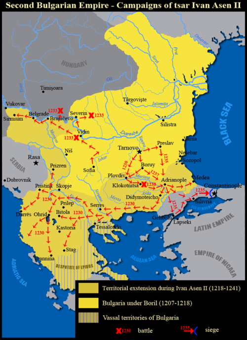 mapsontheweb - Map of the Second Bulgarian Empire, around...