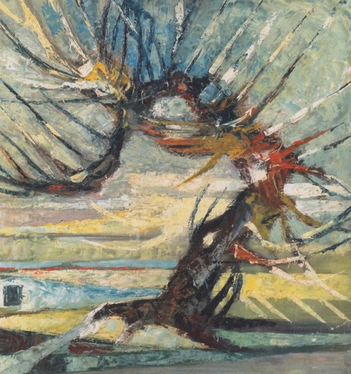 expressionism-art - a Tree, Otto MuellerMedium - tempera, wood