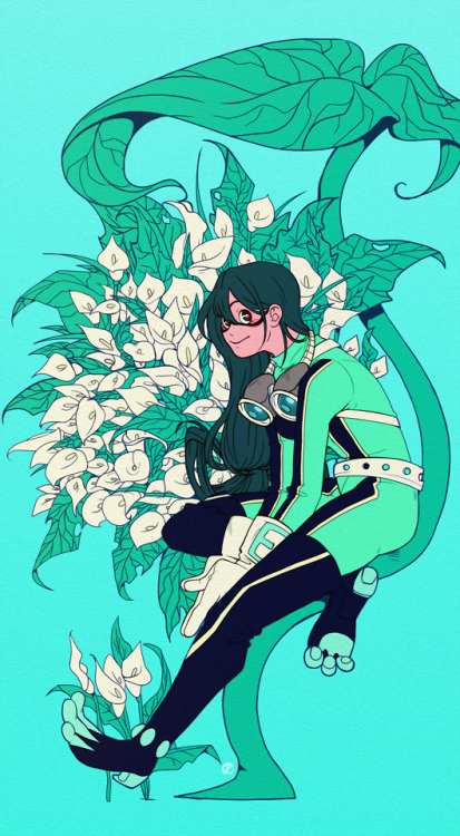 kaimyo - Wanted to draw Tsuyu and add some flowers for symbolism,...