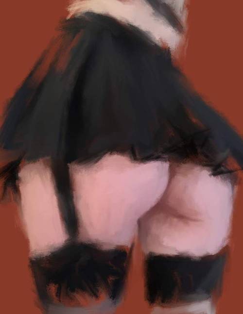 blackbookartist - short skirt and garters