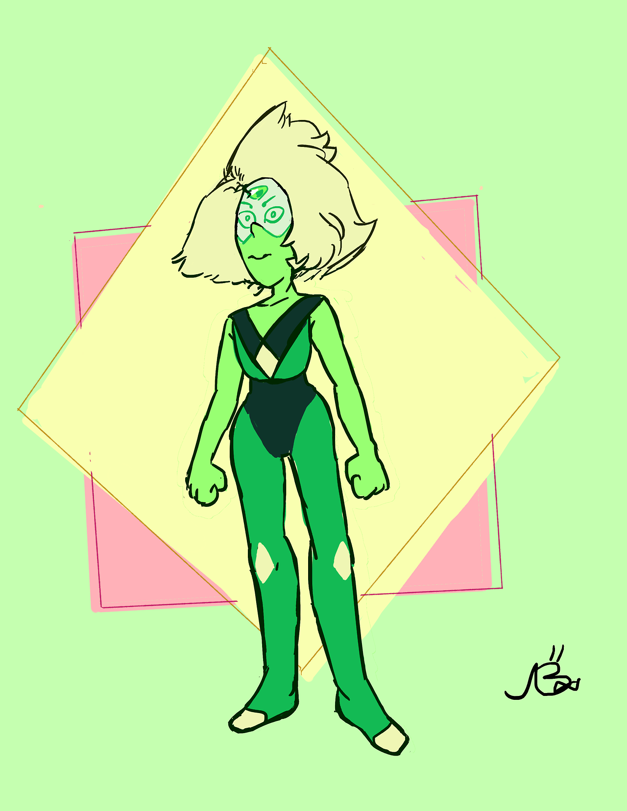 been trying to figure out how to do peridot in my style all day! i really like how she turned out!