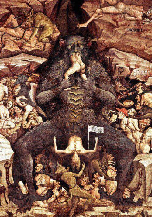 Hellish detail from the Inferno by Giovanni da Modena ...