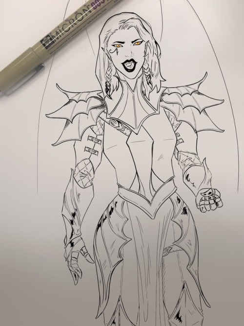 777greywolf - Vampire Queen Pharah for Inktober!