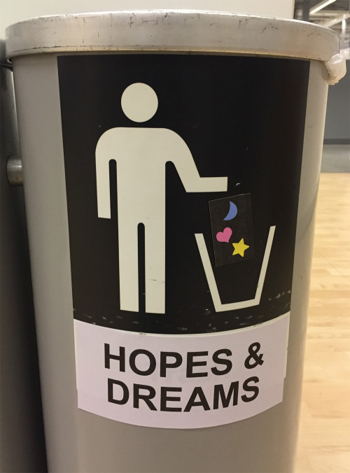 obviousplant:I made a trashcan for people’s hopes and...