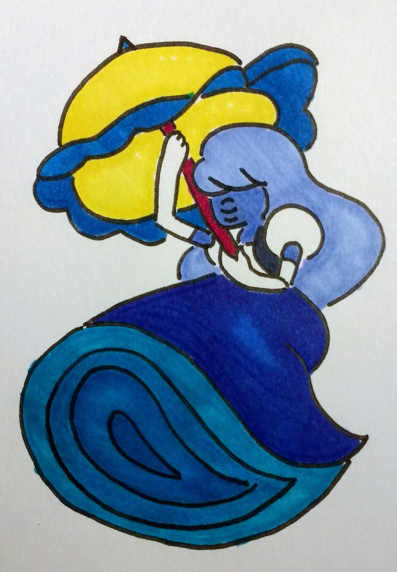 Sapphire on a parasol, this was based off a picture of Princess Peach