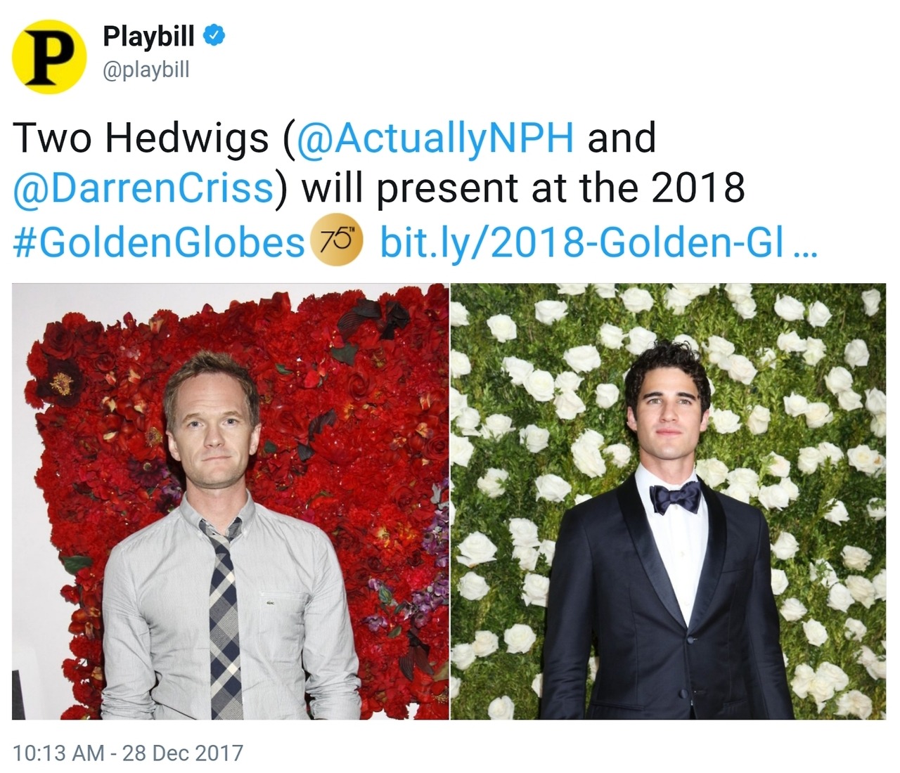 GoldenGlobes - Darren Appreciation Thread:  General News about Darren for 2018 Tumblr_p1oquchQXf1wpi2k2o1_1280