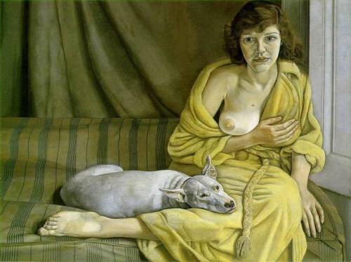 expressionism-art - Girl with a White Dog, 1951, Lucian Freud...