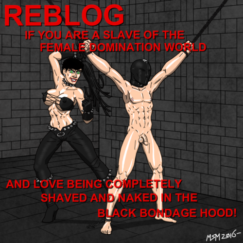 extrememaleslave:redspider-femdom:Reblog if you are a slave of...