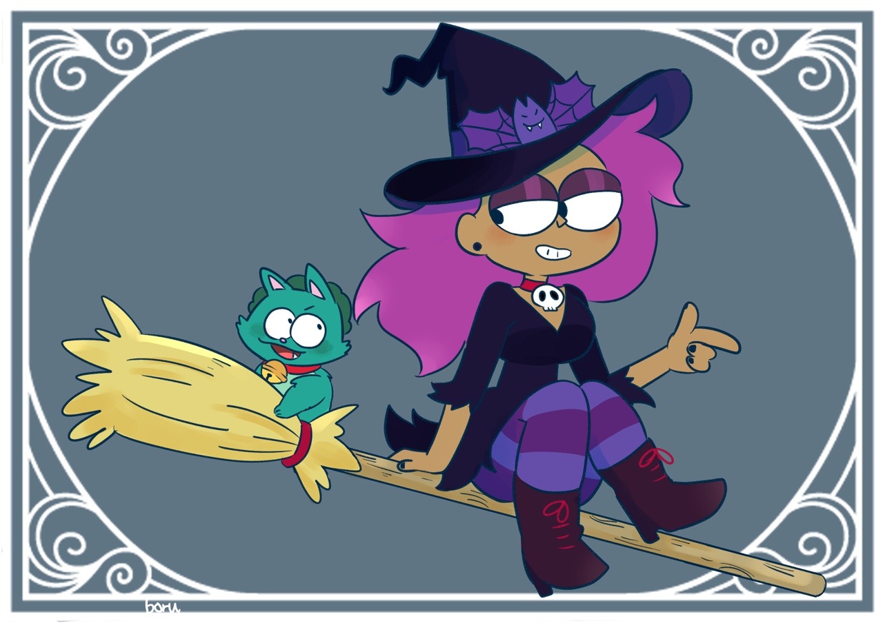 witch and cat💜💙