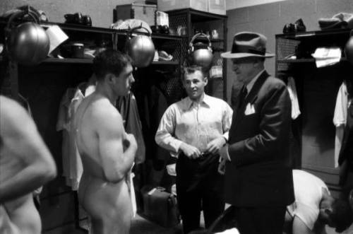 notdbd - Washington Redskins locker room with Eddie LeBaron;...