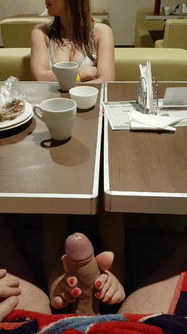 The table under footjob A Married