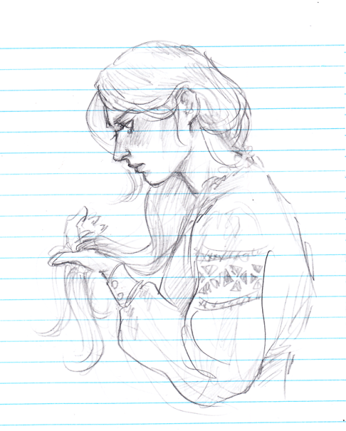 a belarus sketch from class. is she contemplating cutting her...