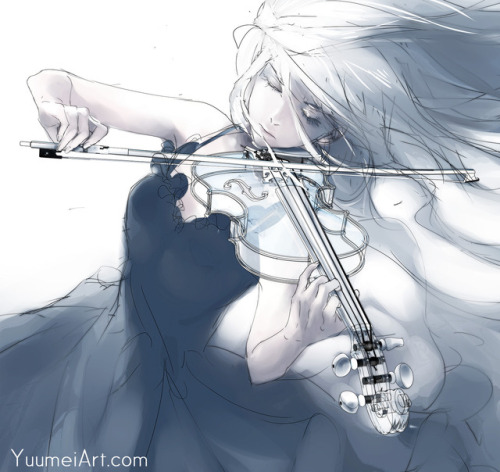 yuumei-art - Work in progress of that other glass violin piece....