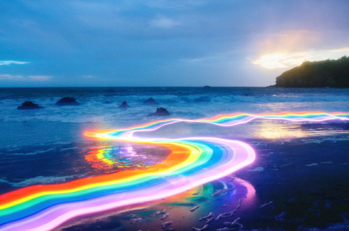 spongebobsquarepants - itscolossal - Vivid Rainbow Roads Trace...