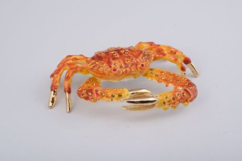 treasures-and-beauty - Orange Crab Faberge Style Trinket Box...