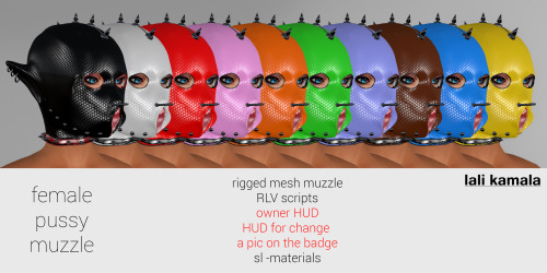 I presents new set of muzzles (masks)!Mesh muzzles, RLV-scripts,...