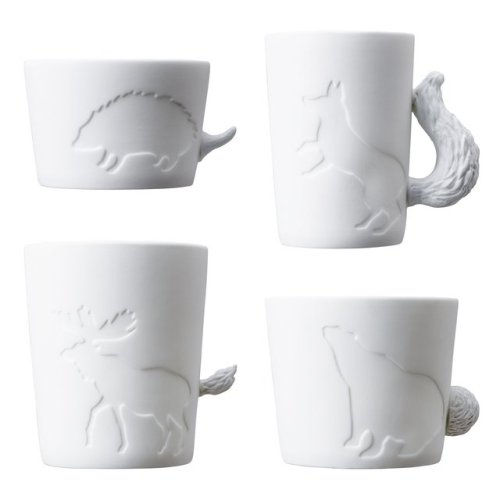 sosuperawesome - Ceramic Mugs with Animal Tail Handles, by Kinto...