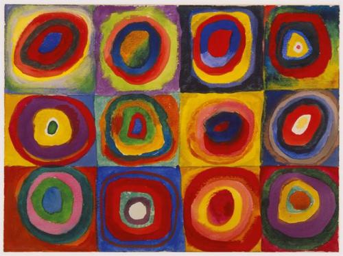 artist-kandinsky - Color Study - Squares with Concentric Circles,...