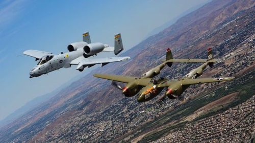 warhistoryonline - An A-10C Thunderbolt II and P-38 Lightning...