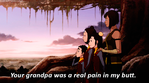avatarparallels:Team Avatar talking about Aang. 