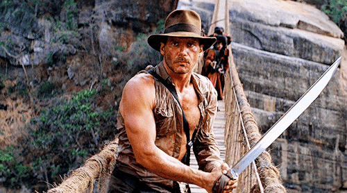 filmgifs:Harrison Ford as Indiana Jones (1981/1984)