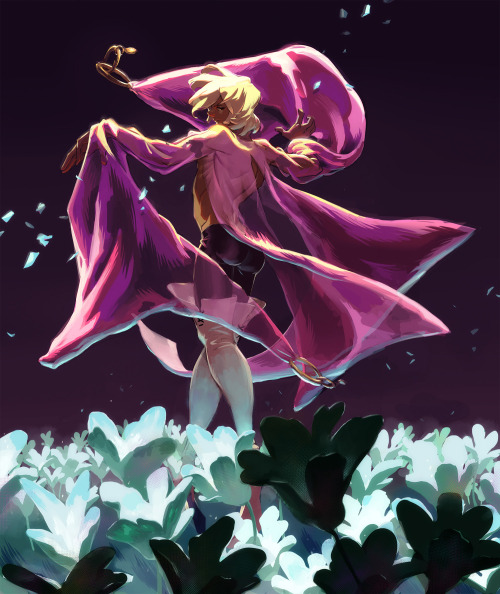 “You find yourself in a field of mysteriously glowing flowers....
