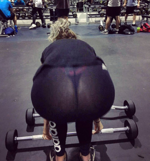 melbournedom-subcouple - See Through leggings at a busy gymThe...