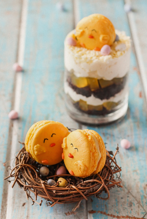 sweetoothgirl - Easter Trifles (with Chick Macarons)