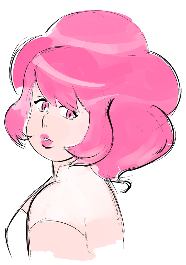 oh i know she can’t come back XD but just for fun… i was just trying to figure out how would look a sort of regeneration design, like a mix of her Rose Quartz persona and Pink Diamond one ^_^